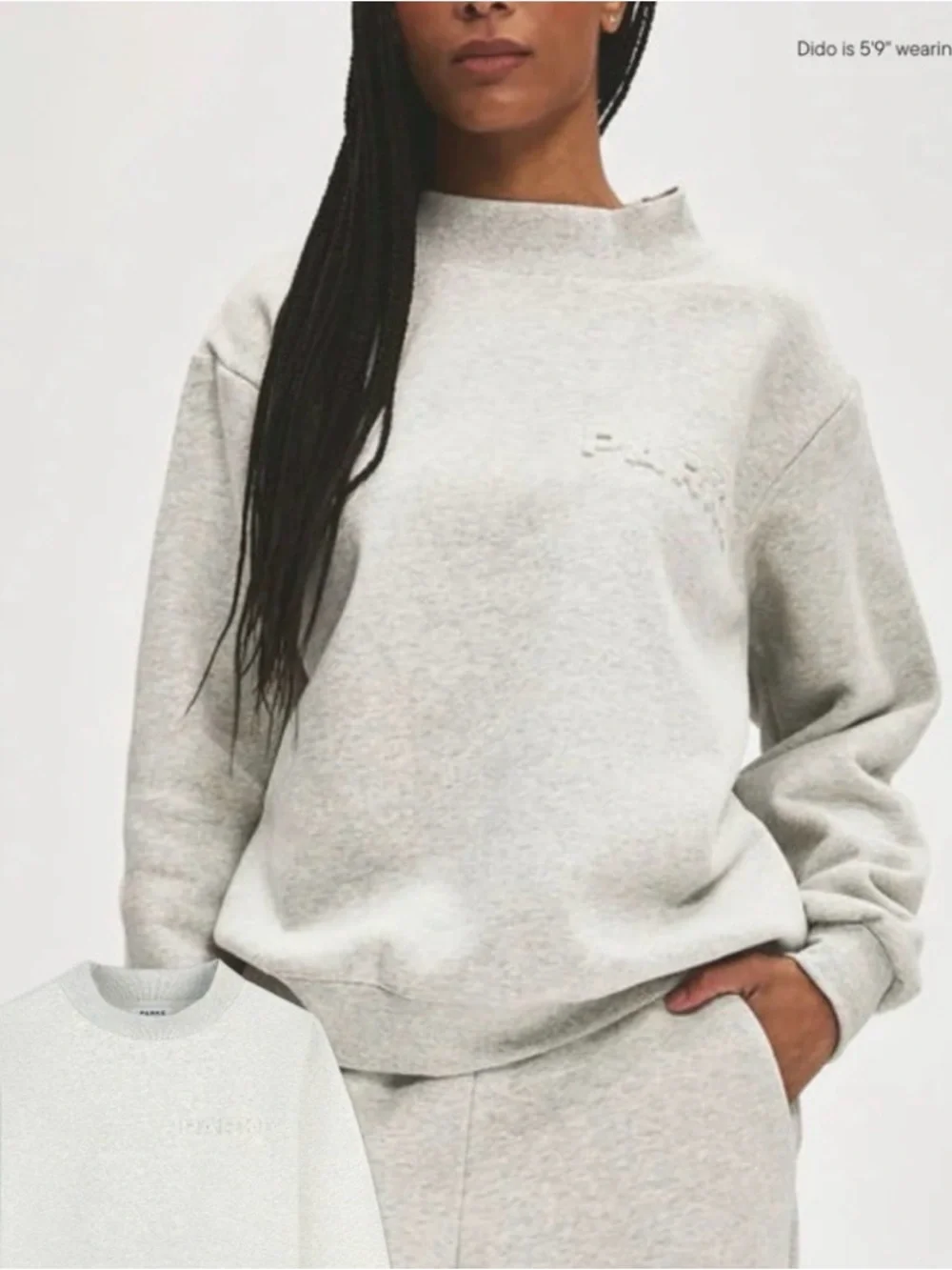 Women’s Crewneck Sweatshirt in Light Gray - Picture 1 of 6